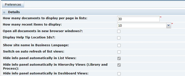This figure shows the Preferences page. This figure shows the Preferences page.