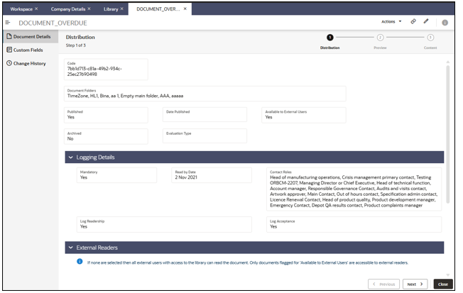 This image shows the Library Document Form. This image shows the Library Document Form.