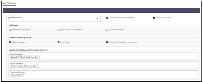 This image shows the Retailer User Preferences Form. This image shows the Retailer User Preferences Form.