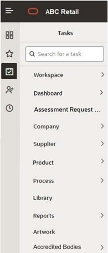 This image shows the Tasks menu. This image shows the Tasks menu.
