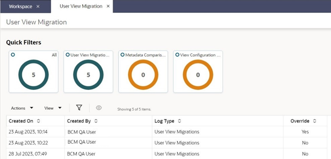 This image shows the user view migrations log. This image shows the user view migrations log.