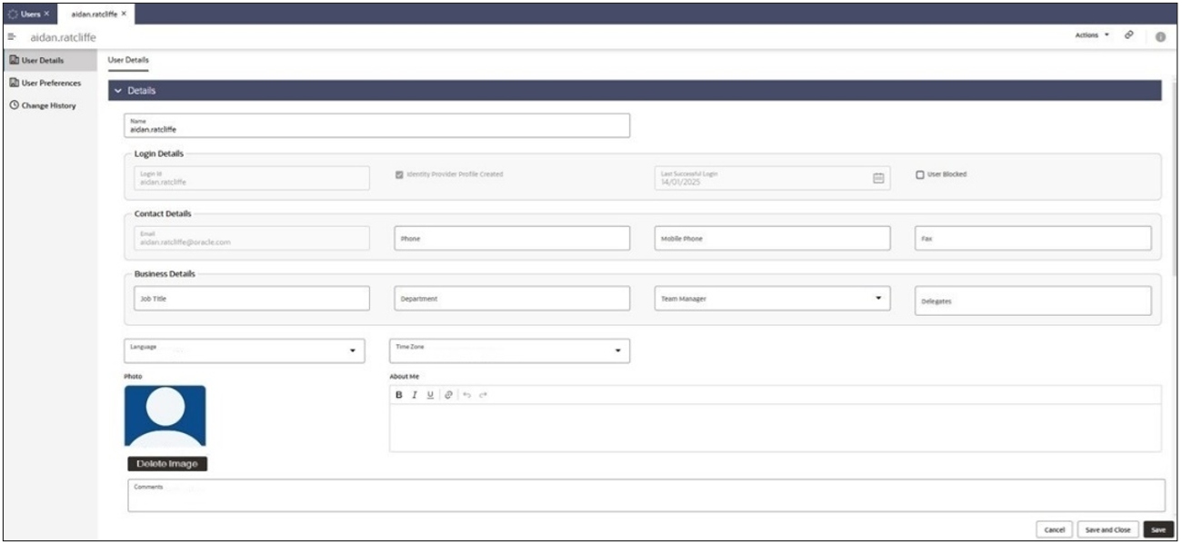 This image shows the Retailer Form.