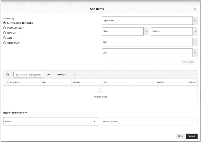 This image shows the Add Items dialog box.