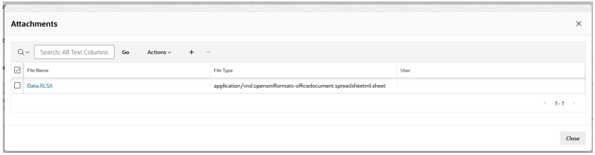This image shows the Attachments screen.