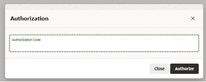 This image shows the Authorization dialog box.
