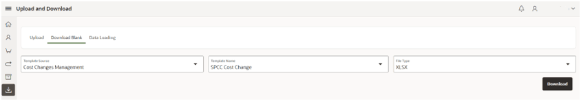 This image shows the Upload and Download screen.