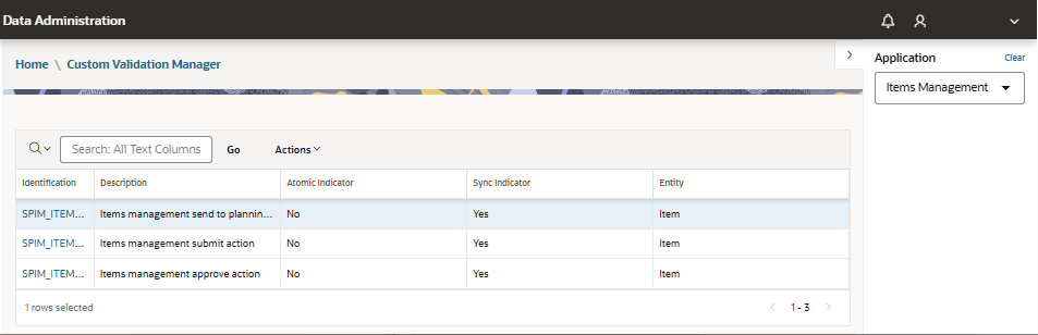 Custom Validation Manager