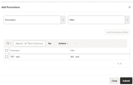 This image shows the Add Promotions dialog box.