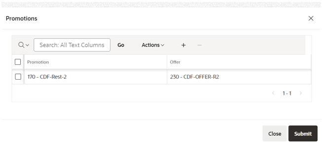 This image shows the Promotions dialog box.