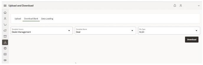 This image shows the Upload and Download screen.