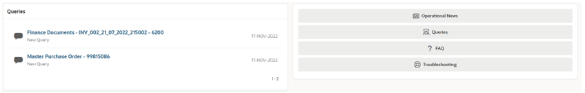 This image shows the Queries screen.
