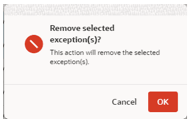 This image shows the Manage Availability Exceptions Confirmation screen.