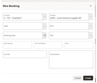 This image shows the New Booking screen. This image shows the New Booking screen.