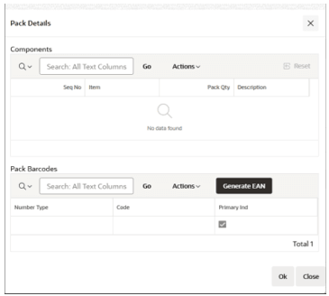 This image shows the Pack Details dialog box.