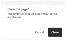 This image shows the Close the page? dialog box.