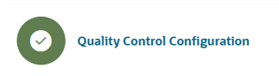 This image shows Quality Control Configuration.