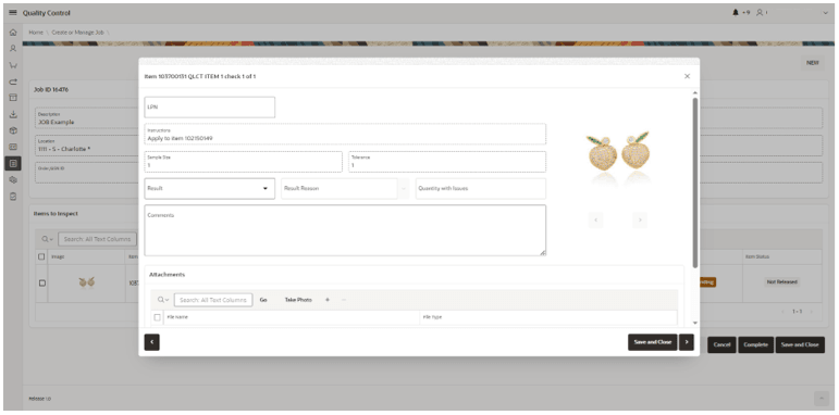 This image shows the Item dialog box.
