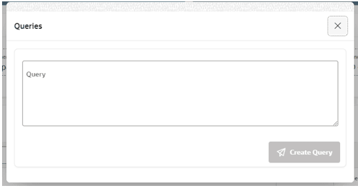 This image shows the Queries dialog box for entering text.