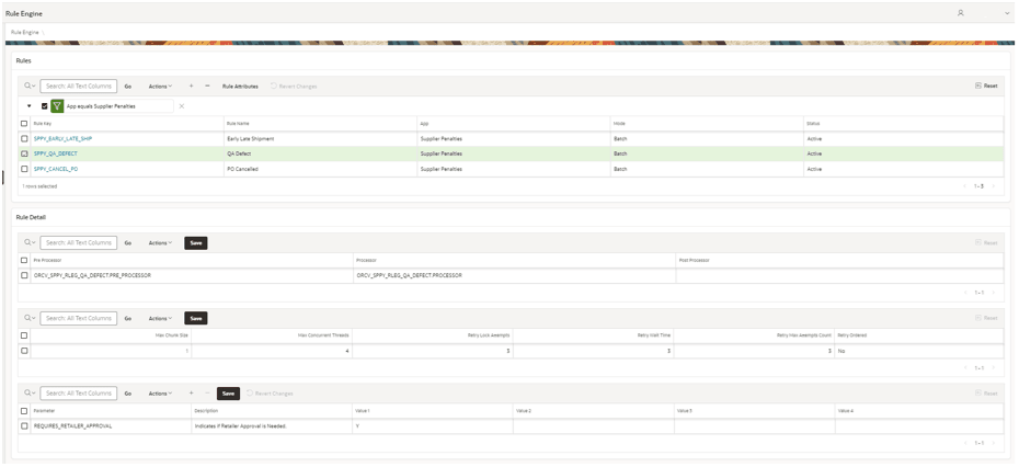 This image shows the Rule Engine screen.