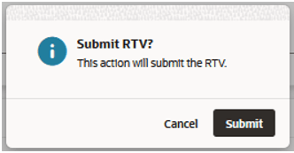 This image shows the Submit RTV? dialog box
