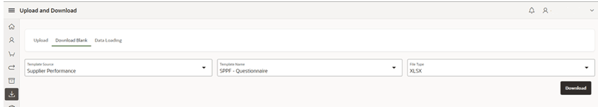 This image shows the Upload and Download screen.