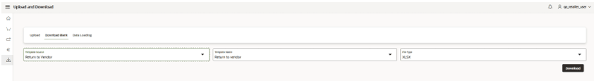 This image shows the Upload and Download screen.