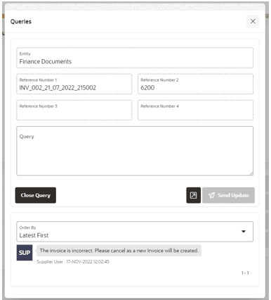 This image shows the Queries screen.
