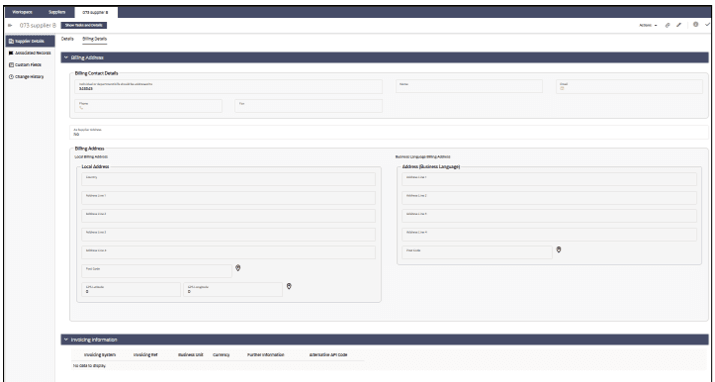 This graphic shows the Billing Details page. This graphic shows the Billing Details page.