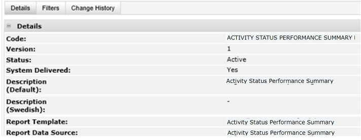 This figure shows the Report Design Details. This figure shows the Report Design Details.