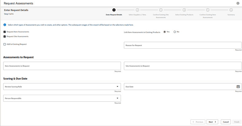 This figure shows the Enter Request Details page.