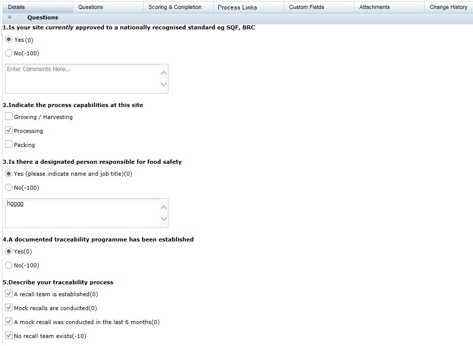 This figure shows the Assessment Questions page. This figure shows the Assessment Questions page.