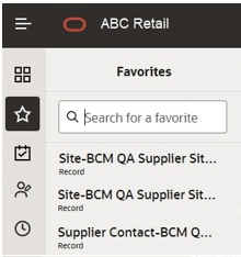 This image shows the Favorites menu. This image shows the Favorites menu.