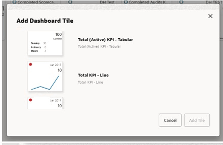 This image shows the Add Dashboard Tile dialog.