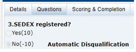 This image shows the automatic disqualification.