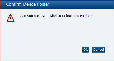 This figure shows the Delete Folder dialog box.
