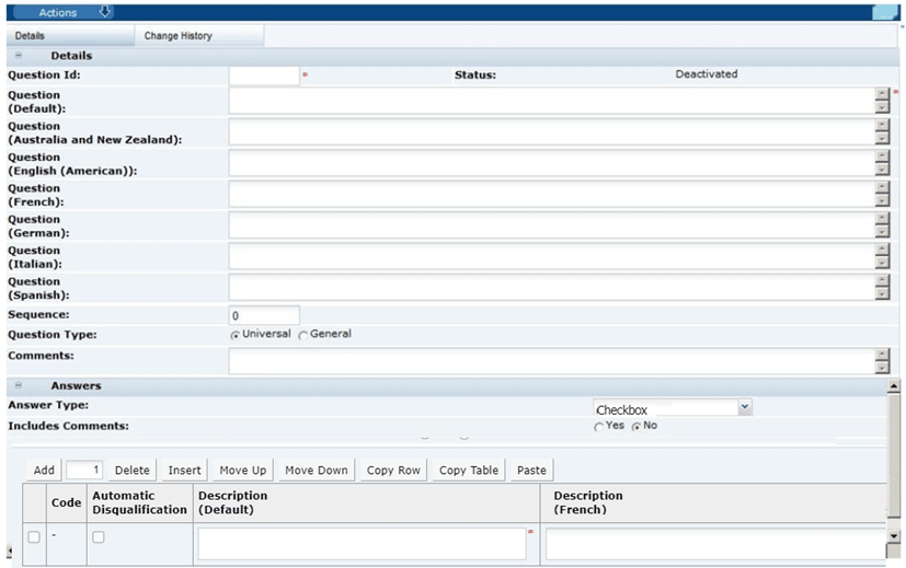 This figure shows the New Assessment Question page.