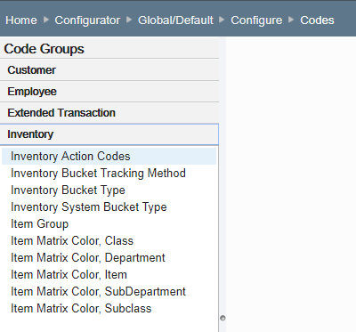 Code Groups List