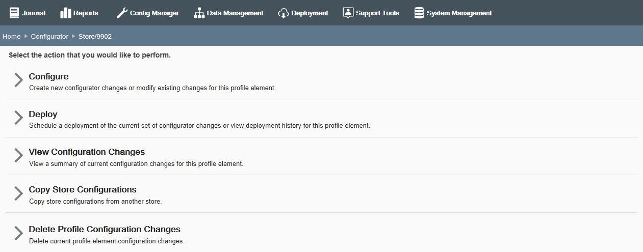 Configure - Store Specific Override Example