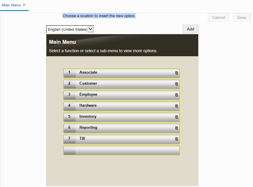 Menu List - New Menu Option Location