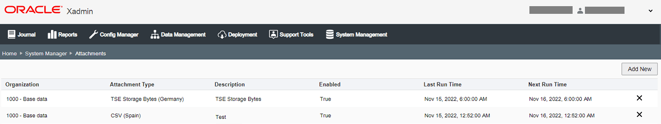 Attachments Page