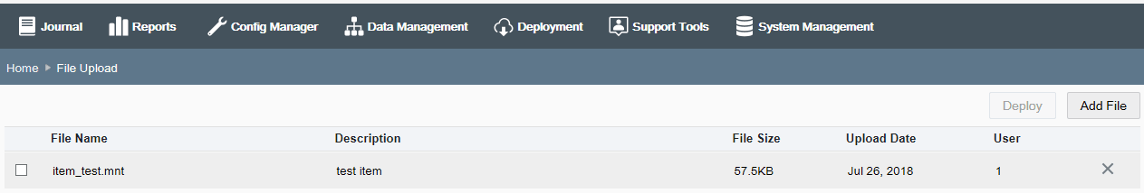 File Upload page