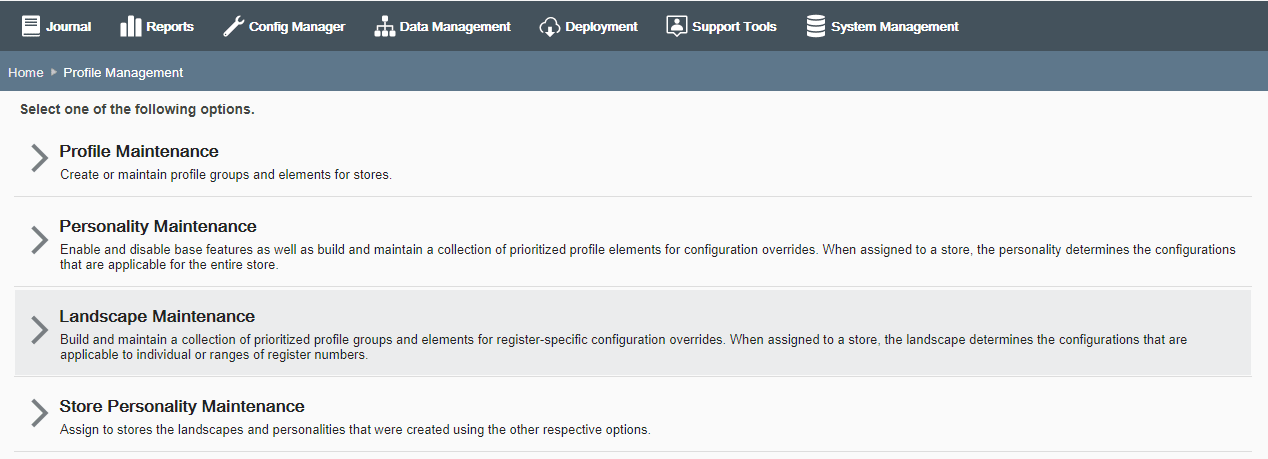 Profile Management Page Profile Management Page