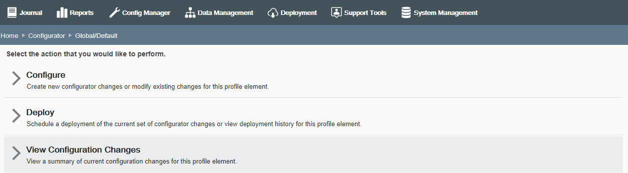 Configurator page Configurator page