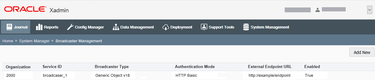 Broadcaster Management Page