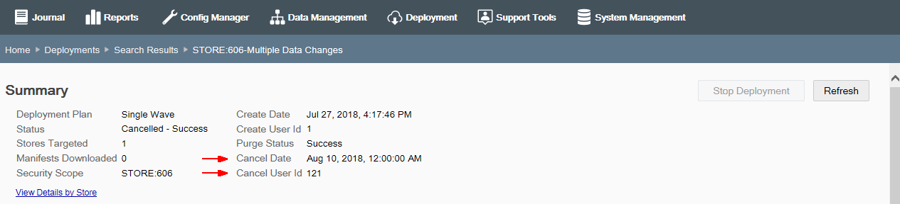 Cancelled Deployment Example Cancelled Deployment Example