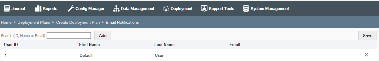Email Notifications page Email Notifications page