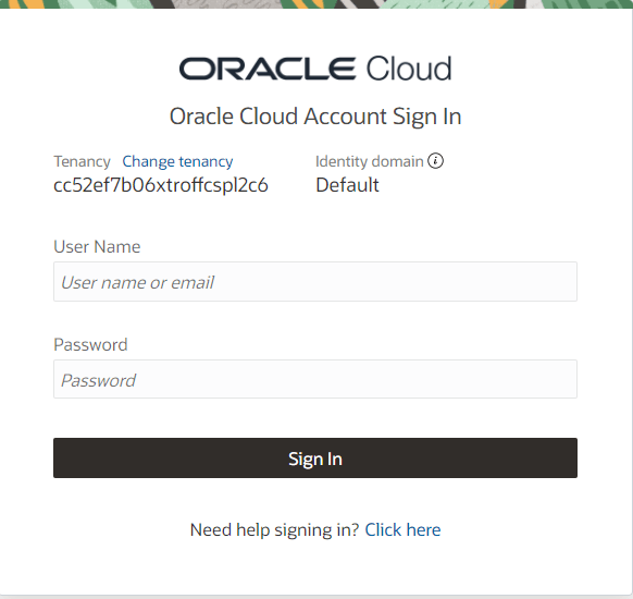 Login OCI IAM Login OCI IAM