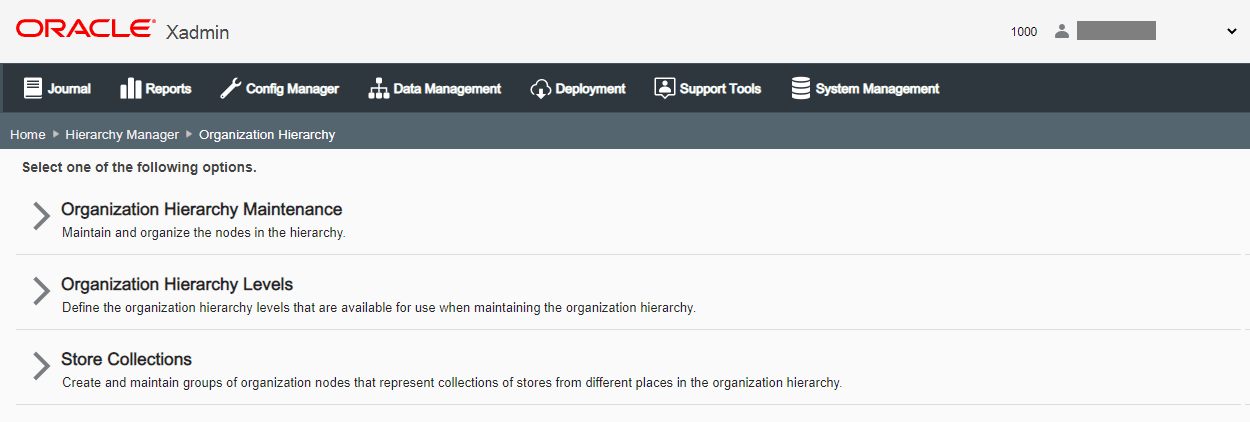 Organization Hierarchy Page