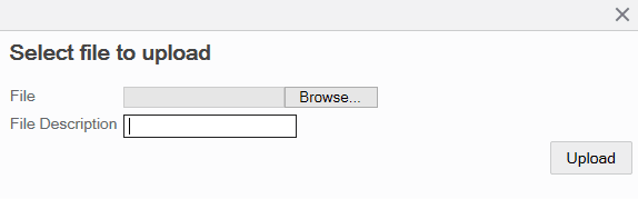 Select File to Upload window Select File to Upload window