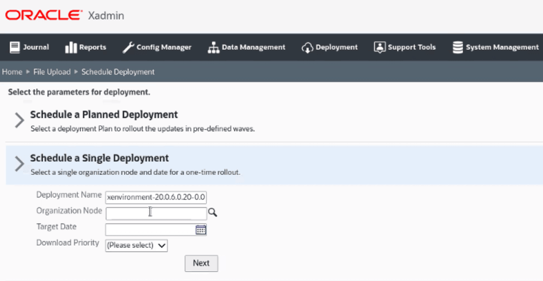 Schedule a Single Deployment